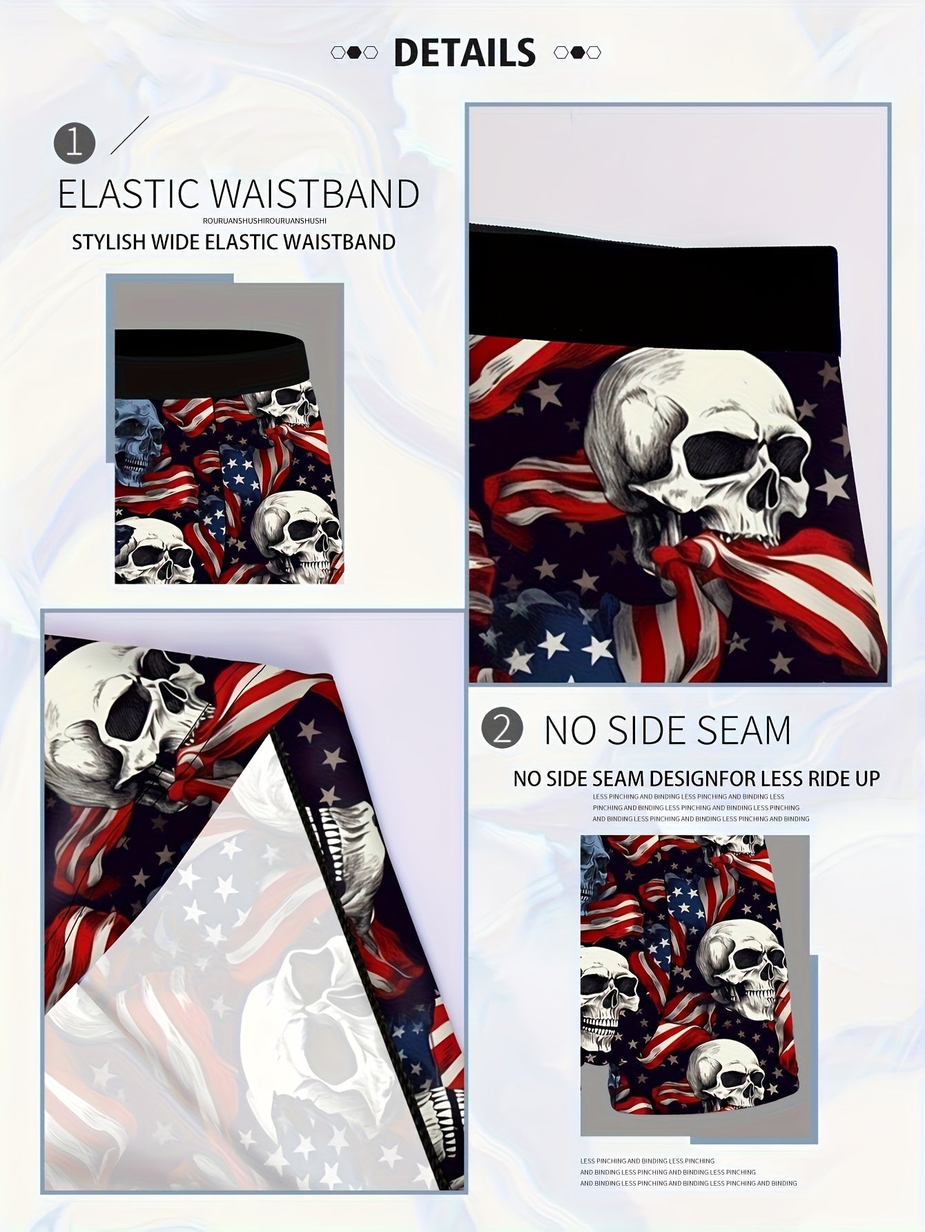 Men's Boxer Briefs – Men's Mixed colors Polyester Printed Shorts – Quick-Dry – view 3
