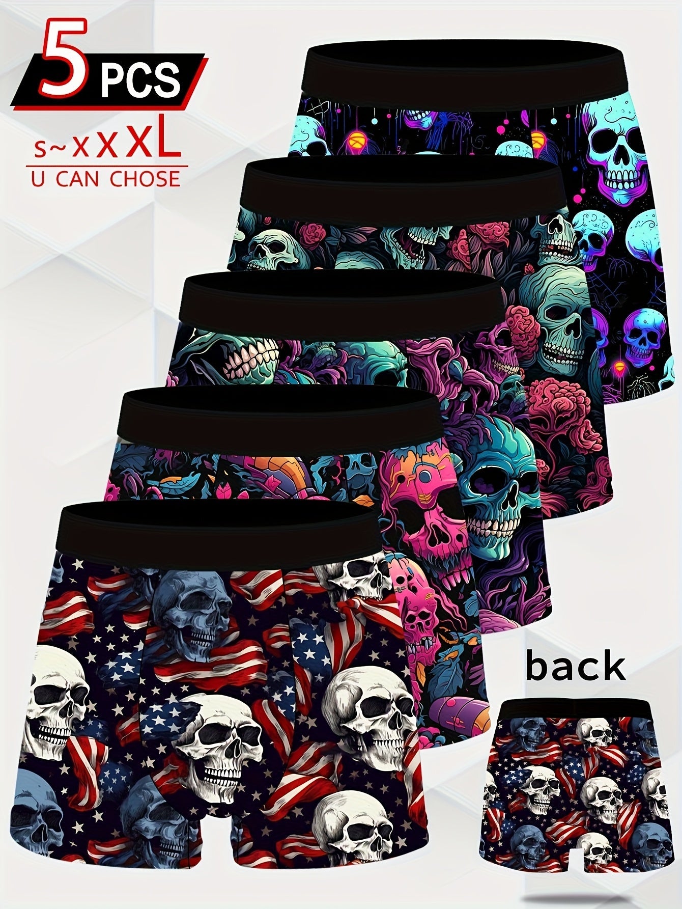 Men's Boxer Briefs – Men's Mixed colors Polyester Printed Shorts – Quick-Dry – view 10