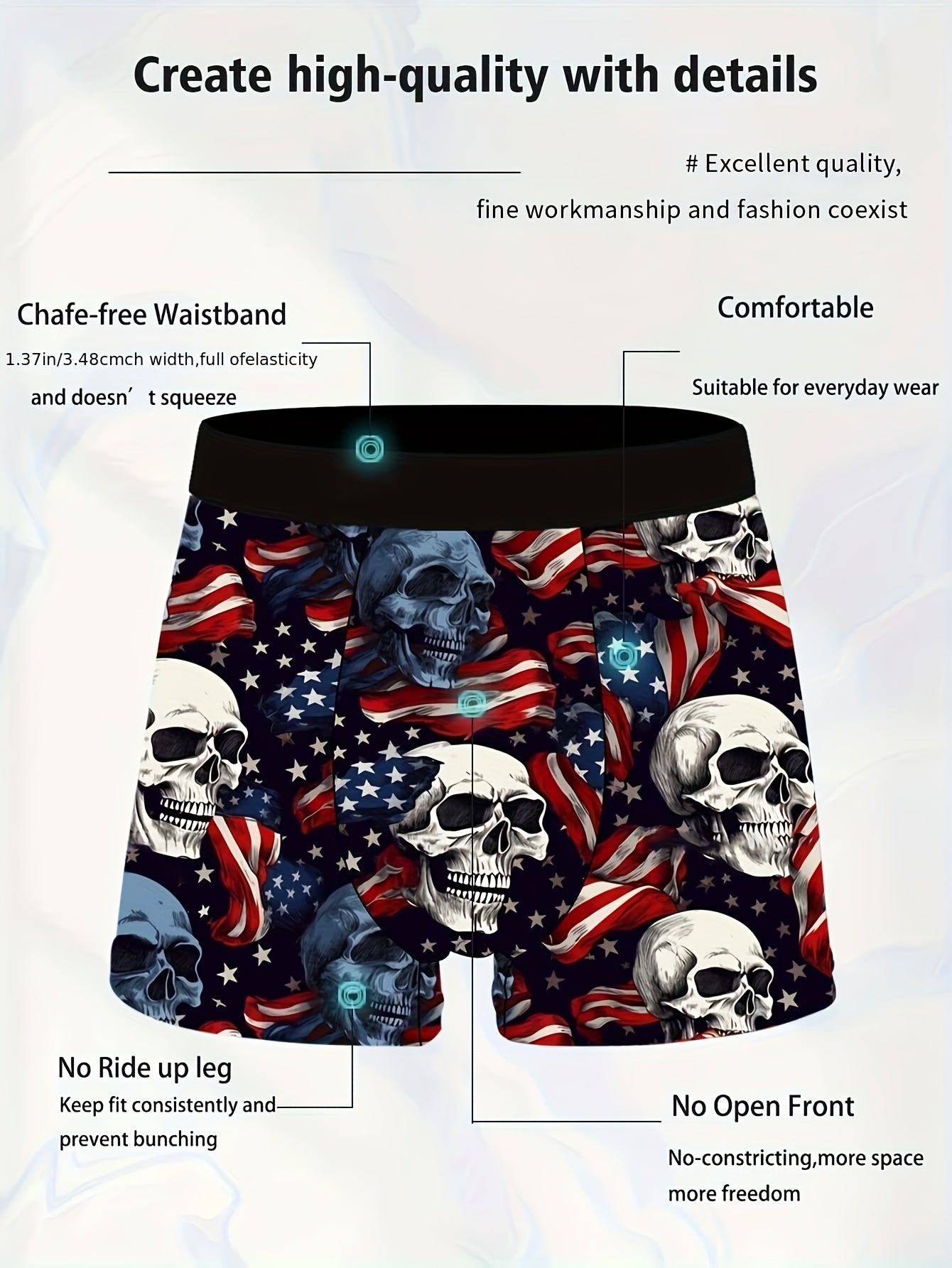 Men's Boxer Briefs – Men's Mixed colors Polyester Printed Shorts – Quick-Dry – view 11