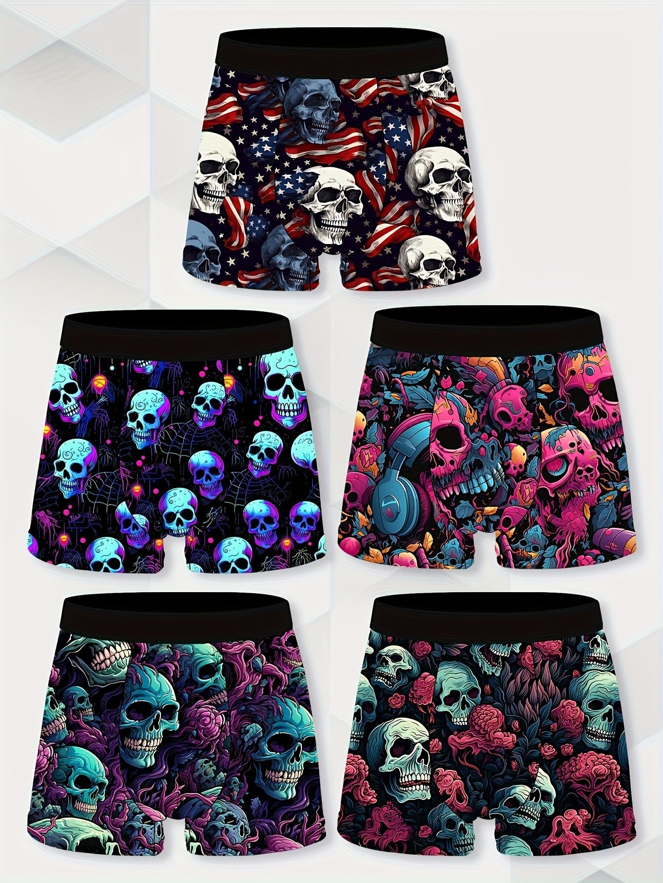 Men's Boxer Briefs – Men's Mixed colors Polyester Printed Shorts – Quick-Dry – view 17