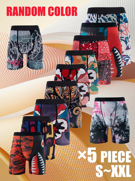 Men's Boxer Briefs – Men's Mixed colors Polyester Printed Shorts – Sizes S – main product image