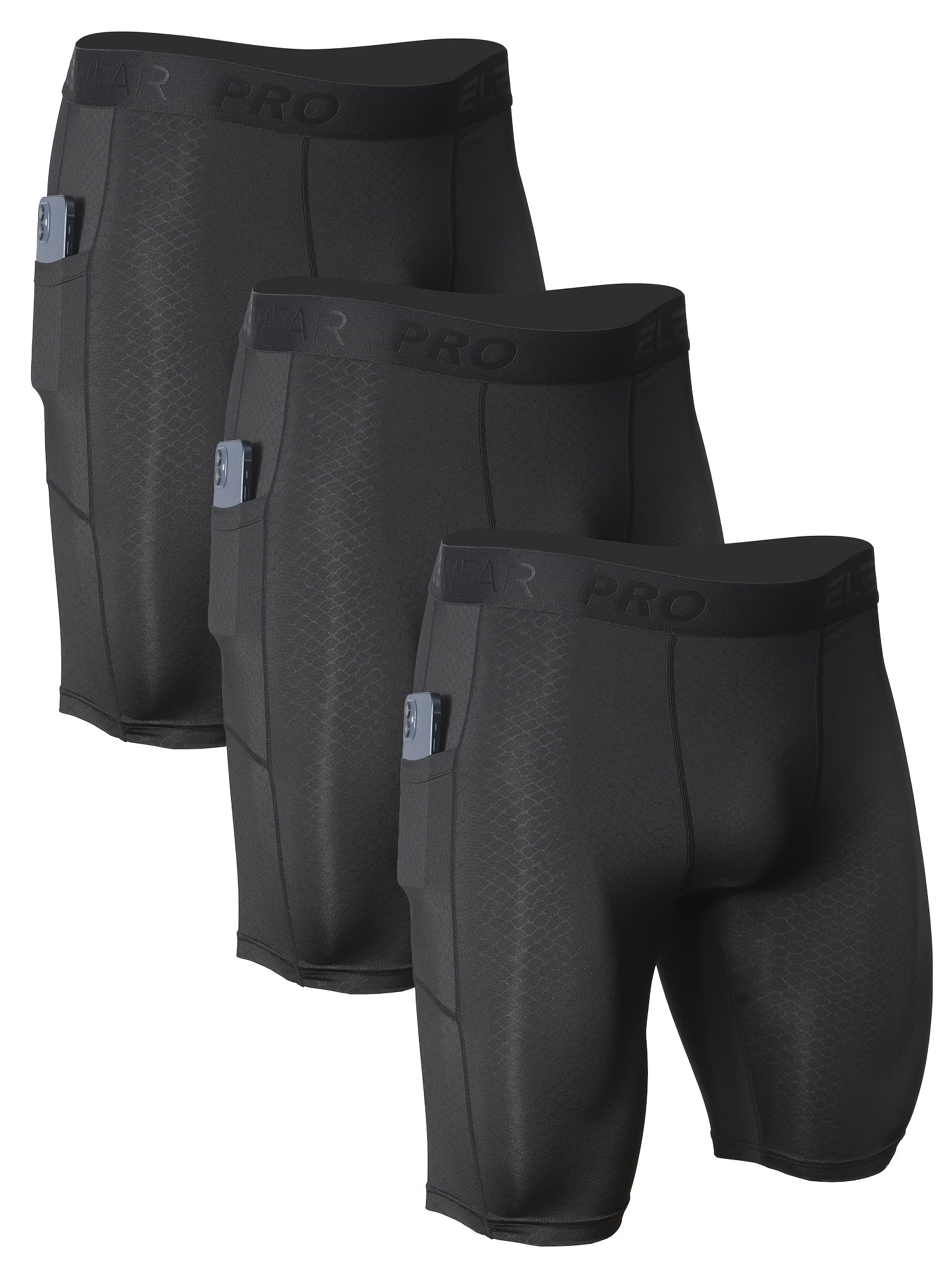 Men's Boxer Briefs - Moisture Wicking 3 Pack – Black – view 3