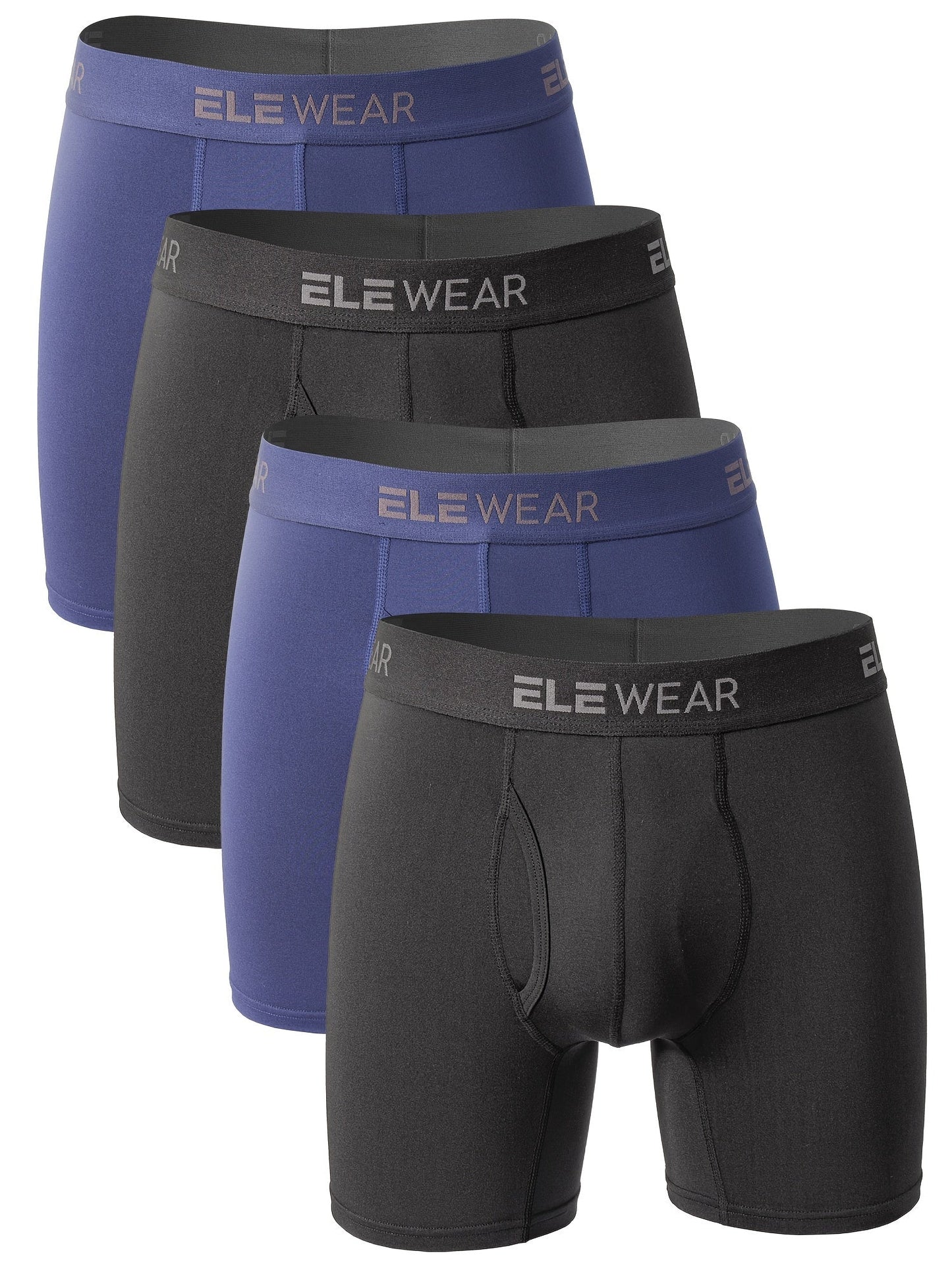 Men's Boxer Briefs - Moisture Wicking 4 Pack – 2 Black 2 Blue – view 6