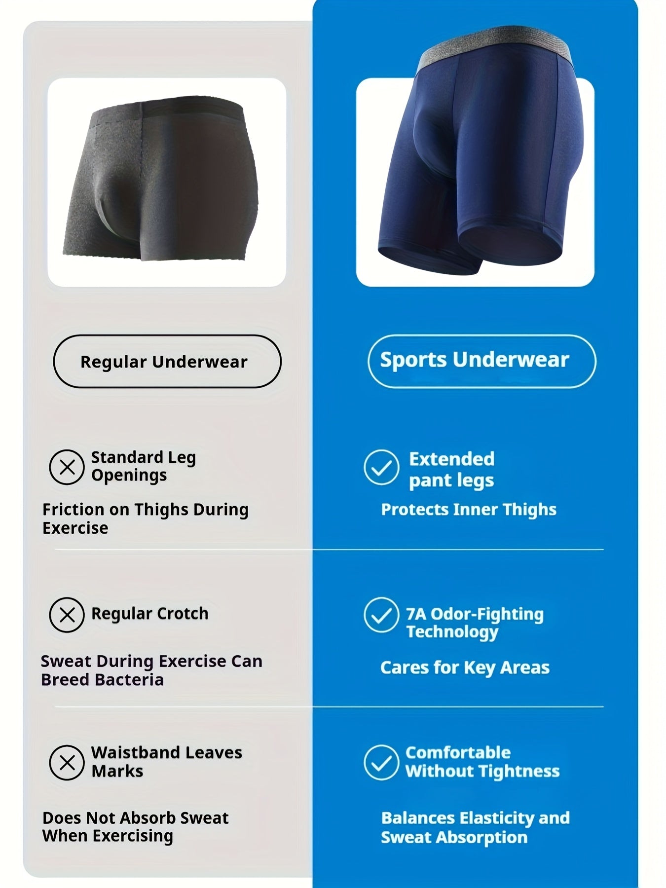 Men's Boxer Briefs - Moisture Wicking – Sizes 1XL–2XL – view 13