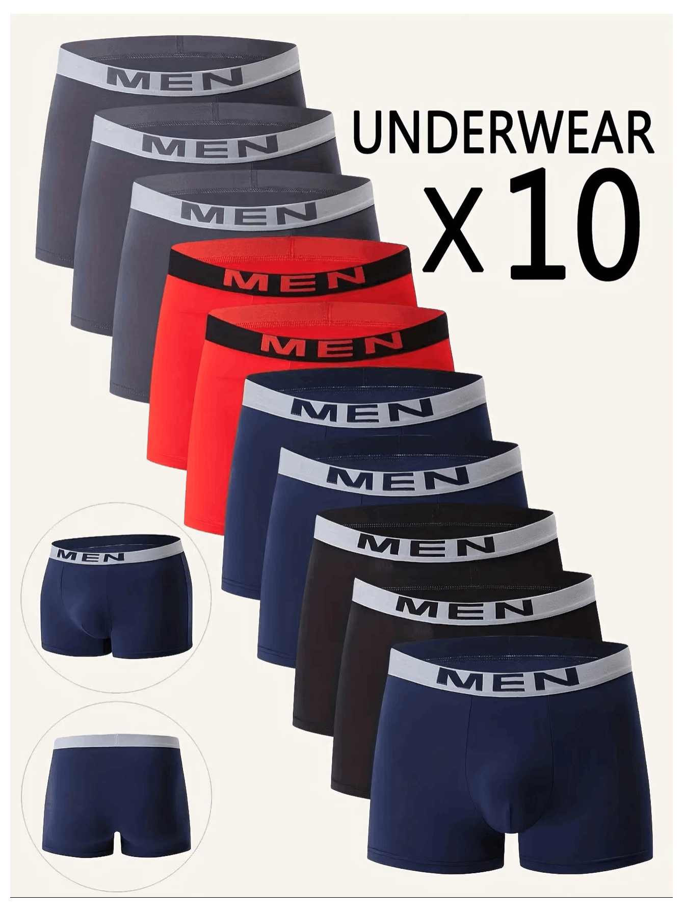 Men's Boxer Shorts - Breathable 10 Pack – Mixed colors Underwear – main product image