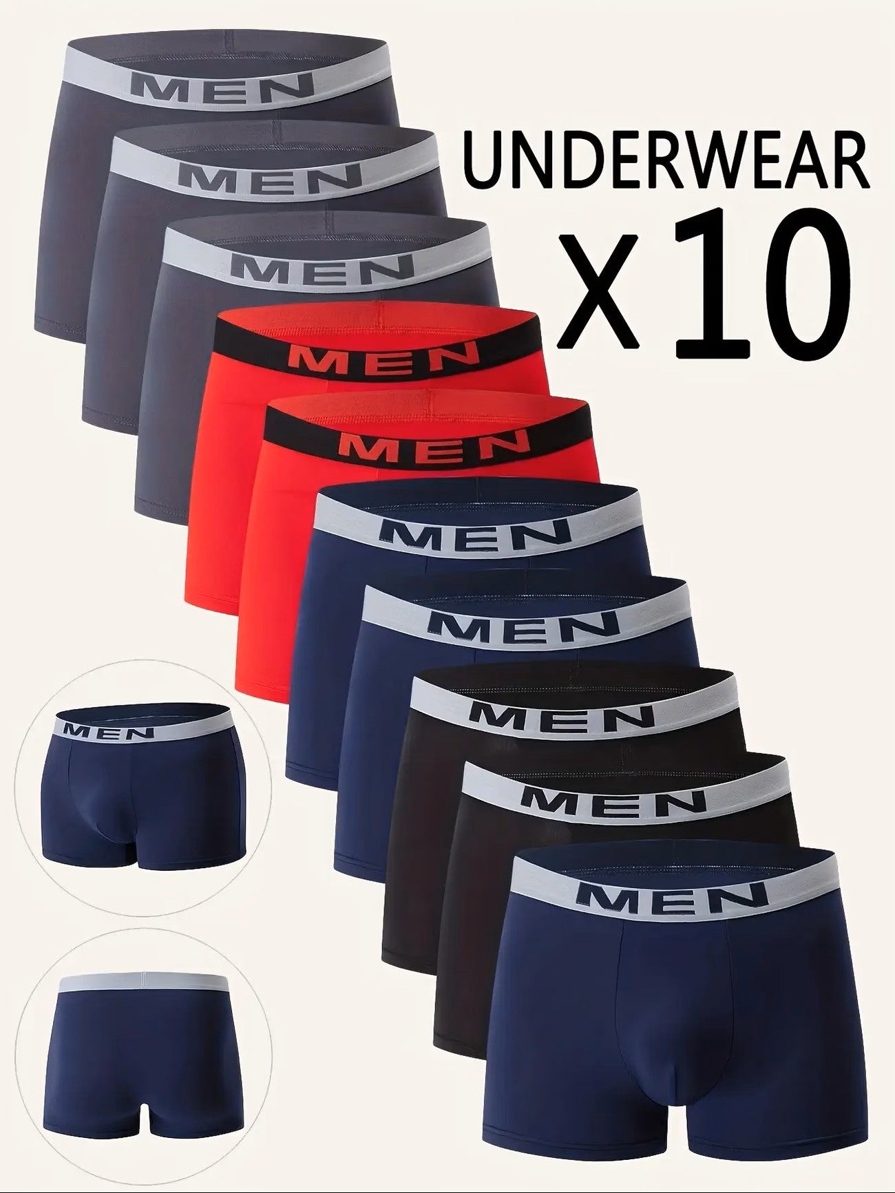 Men's Boxer Shorts - Breathable 10 Pack – Mixed colors Underwear – view 7