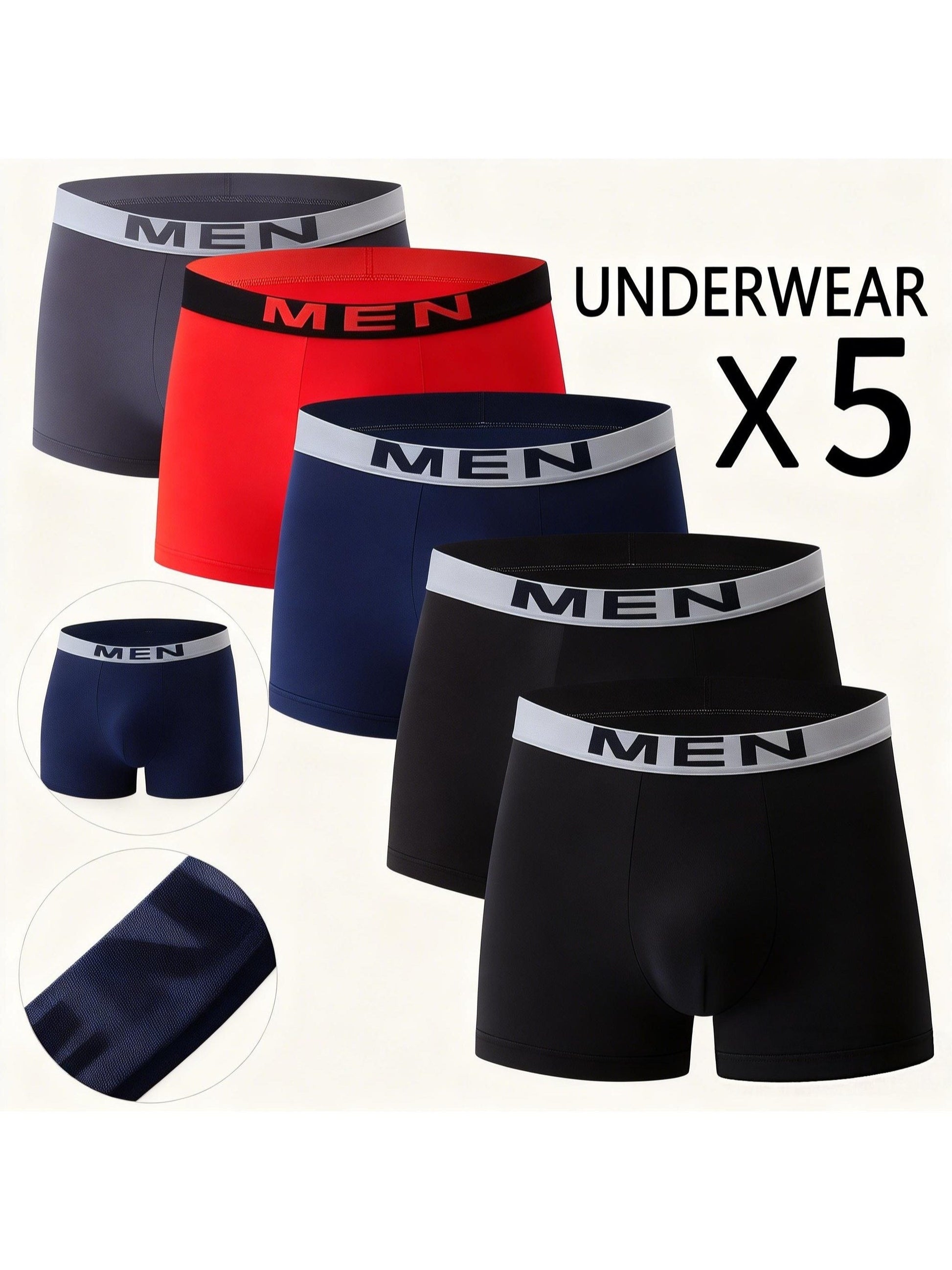 Men's Boxer Shorts - Breathable 5 Pack – main product image