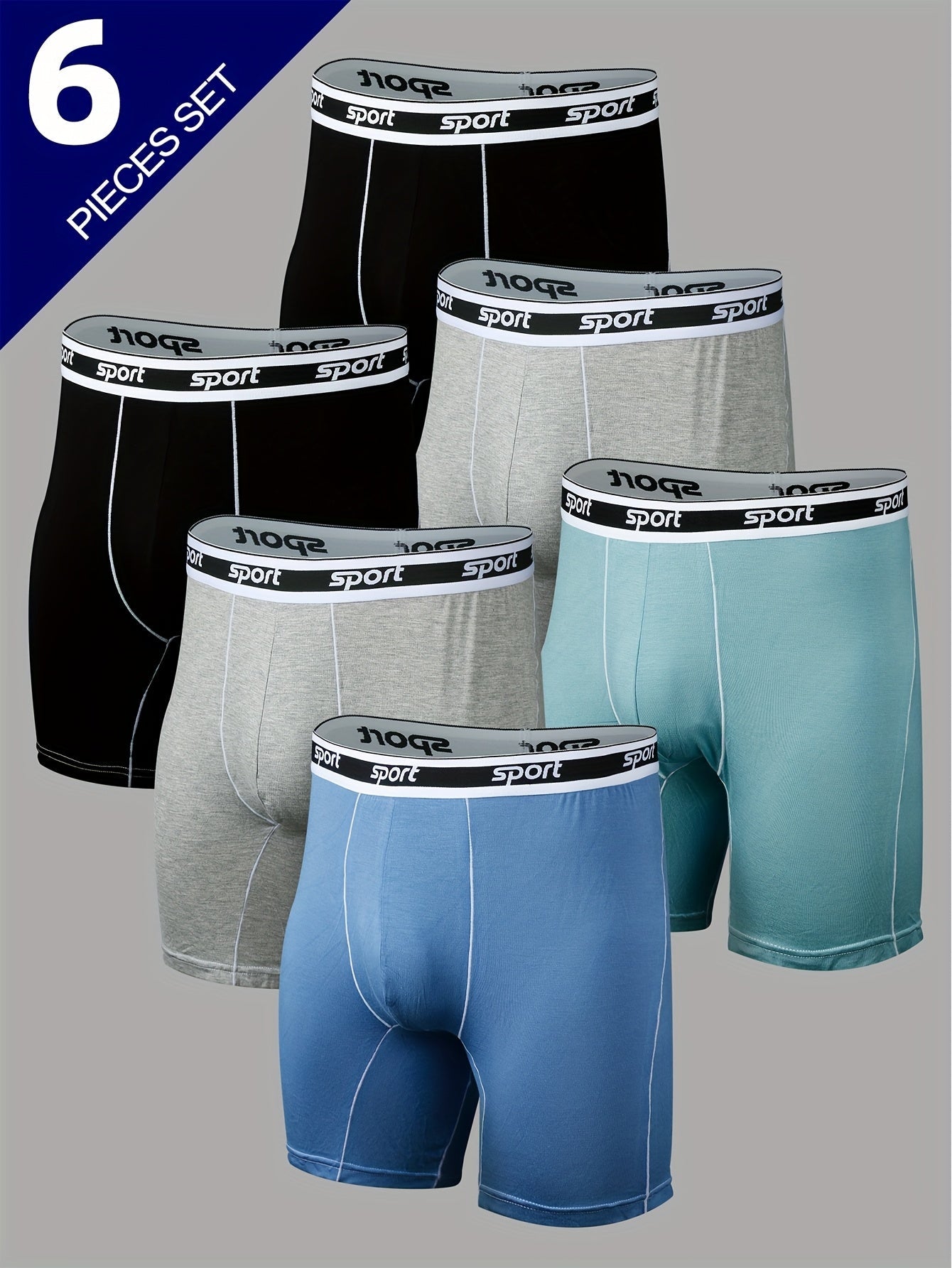 Men's Boxer Shorts - Breathable 6 Pack – White – view 9