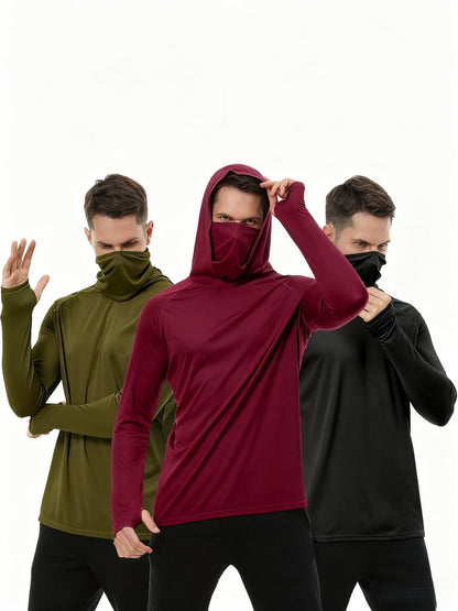 Men's Built-In Mask Hoodies - 3-Pack Quick-Dry Layers – view 3