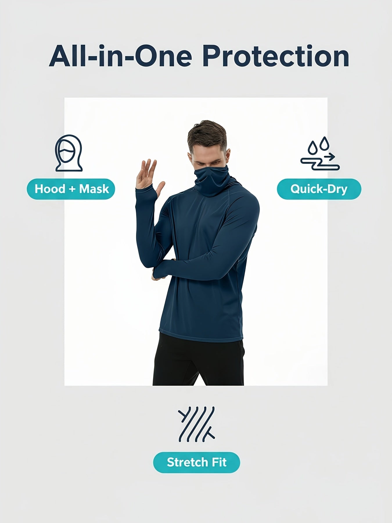 Men's Built-In Mask Hoodies - 3-Pack Quick-Dry Layers – view 11