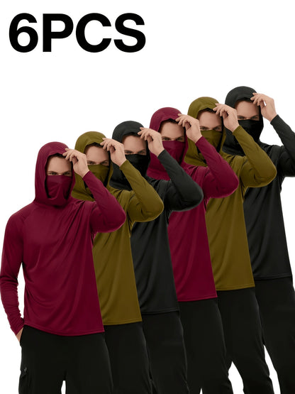 Men's Built-In Mask Hoodies - 6-Pack Breathable Layers – main product image