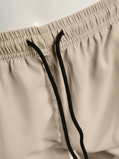 Men's Cargo Pants - Drawstring Waist With Pockets – Slim Fit – view 8