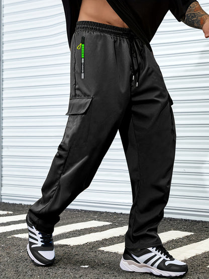 Men's Cargo Pants - Drawstring Waist With Pockets Workwear Style – view 9