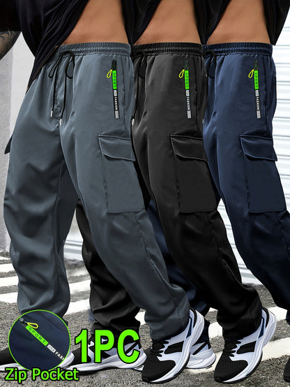 Men's Cargo Pants - Drawstring Waist With Pockets Workwear Style – view 10