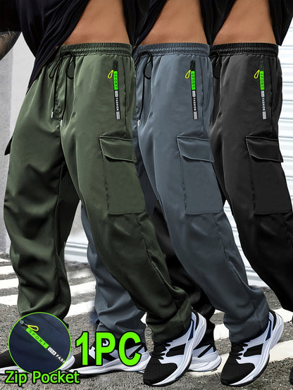 Men's Cargo Pants - Drawstring Waist With Pockets Workwear Style – view 17