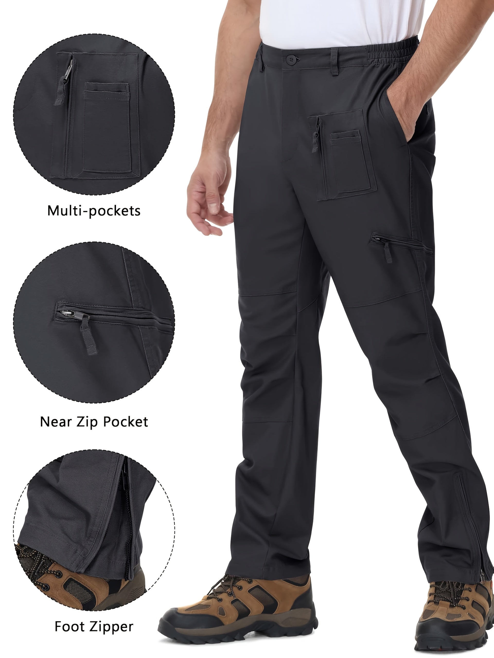 Men's Cargo Pants - Elastic Waist With Pockets – Sizes 30–40 detail view