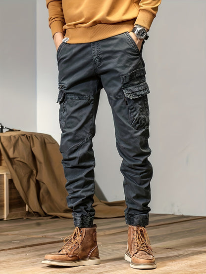 Men's Cargo Pants - Multi Pocket – Black – view 11