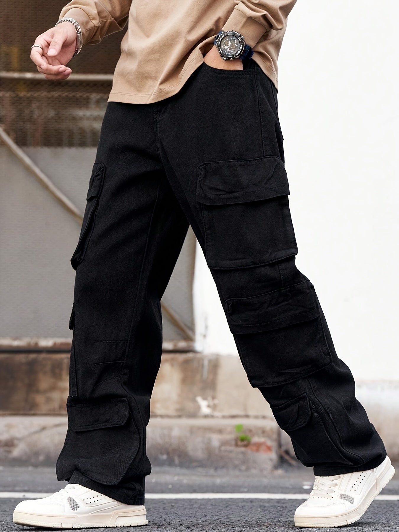 Men's Cargo Pants - Multi Pocket – Sizes XS–XXXL – Gray option – view 4