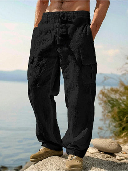 Men's Cargo Pants - Multi Pocket Workwear Style – Black option – view 5