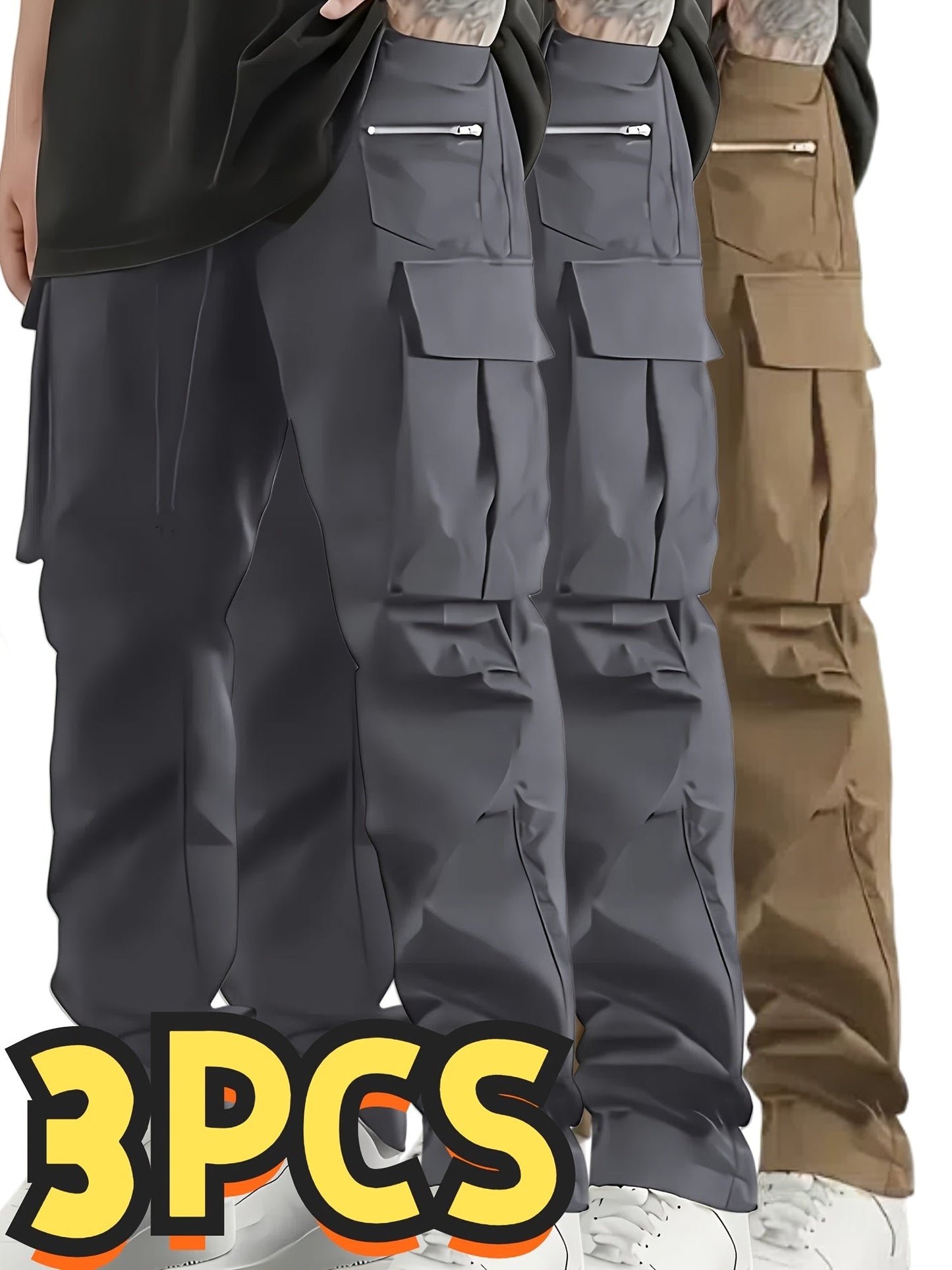 Men's Cargo Pants - Pocket Detail – Sizes S–XXL – Black option – view 3