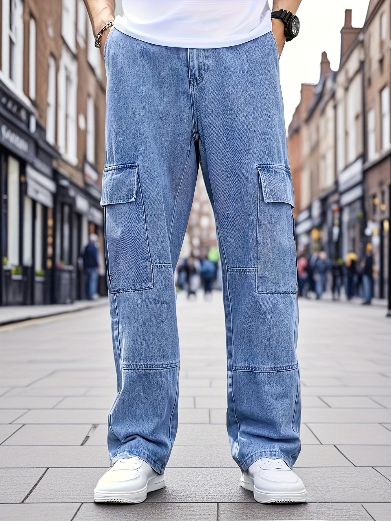 Men's Cargo Pants - Pocket Detail Wide Leg – view 2