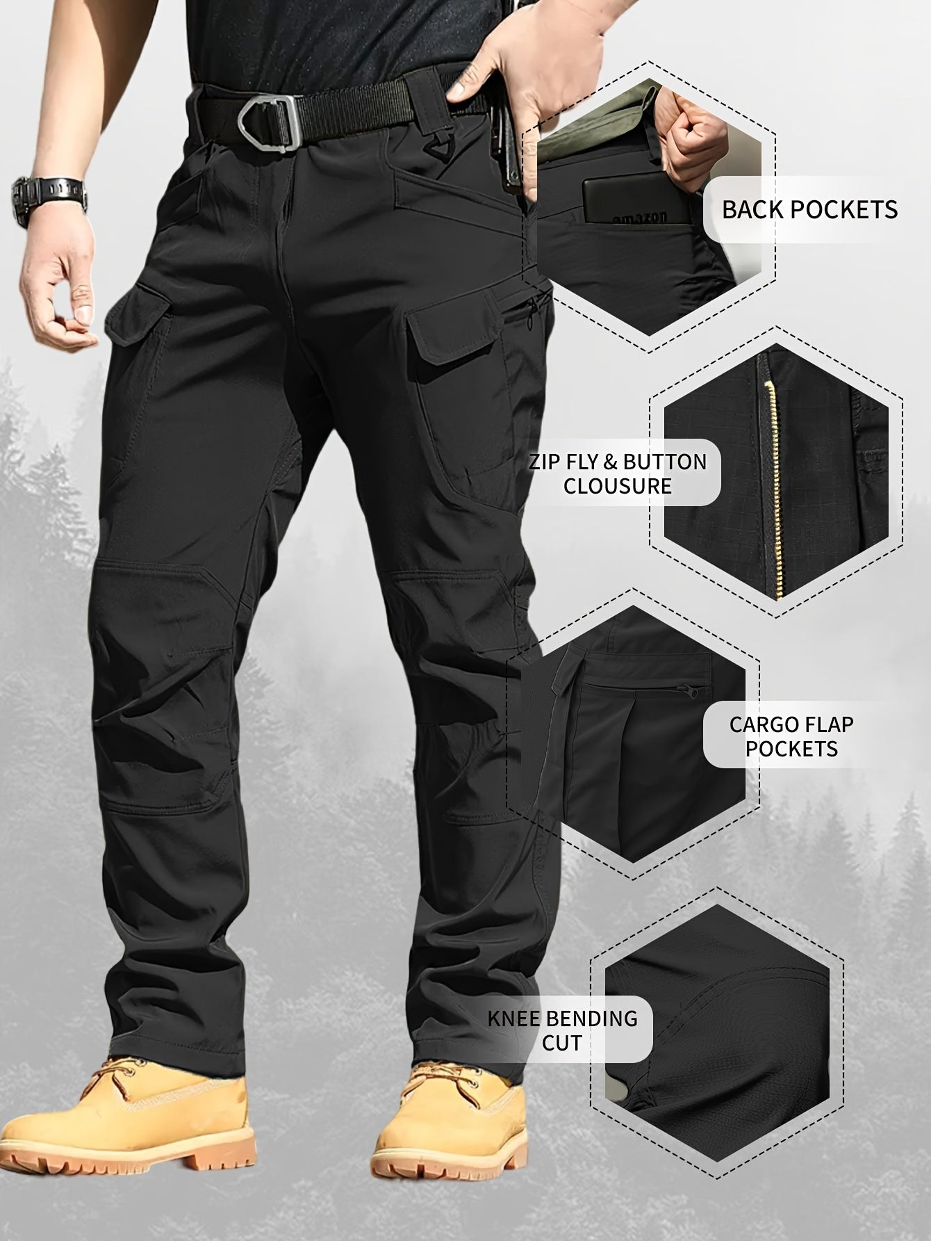Men's Cargo Pants - Quick Dry With Pockets – 6-Variant Selection – view 8