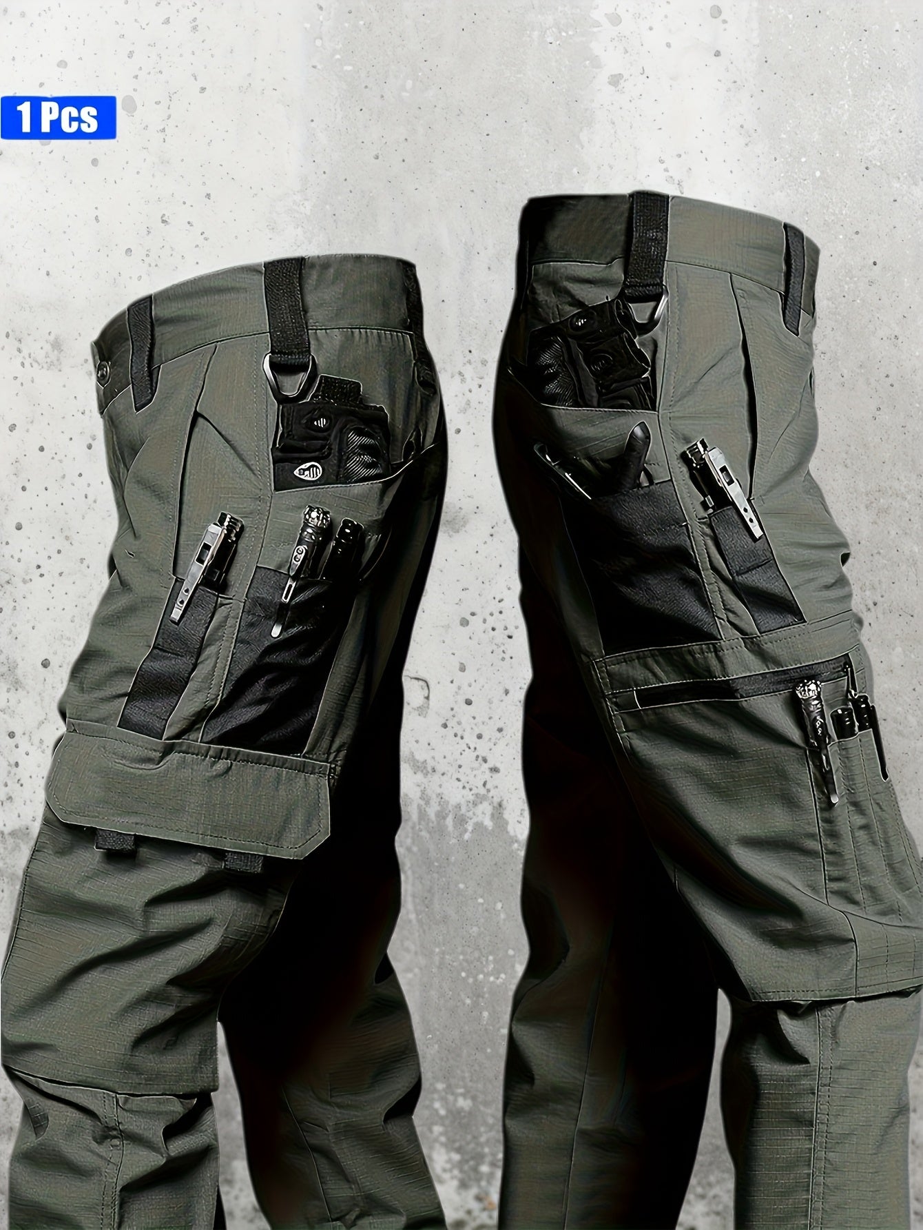 Men's Cargo Pants - Quick Dry With Pockets – Black Utility – Black option – view 10