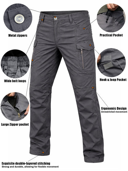 Men's Cargo Pants - Quick Dry With Pockets – Grey – view 4