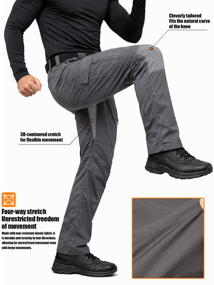 Men's Cargo Pants - Quick Dry With Pockets – Grey – view 5