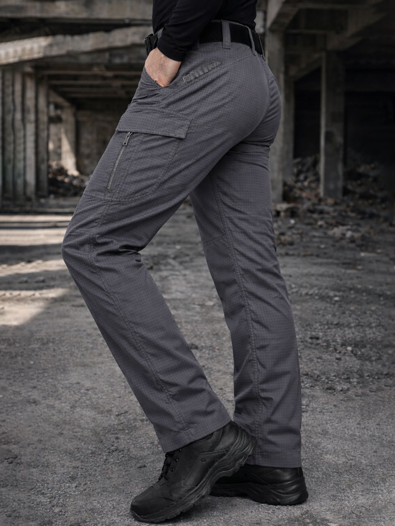 Men's Cargo Pants - Quick Dry With Pockets – Grey – view 6