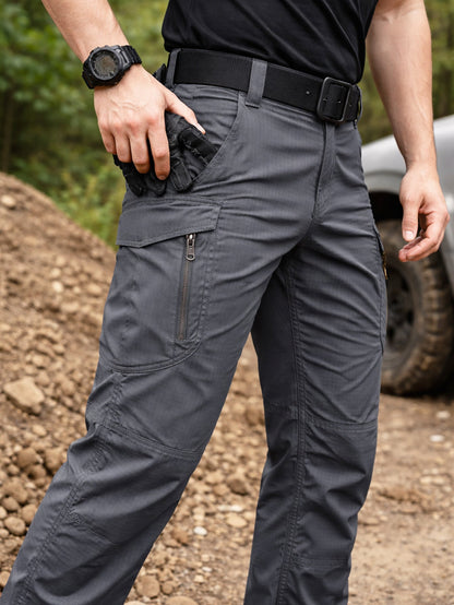 Men's Cargo Pants - Quick Dry With Pockets – Grey – view 7