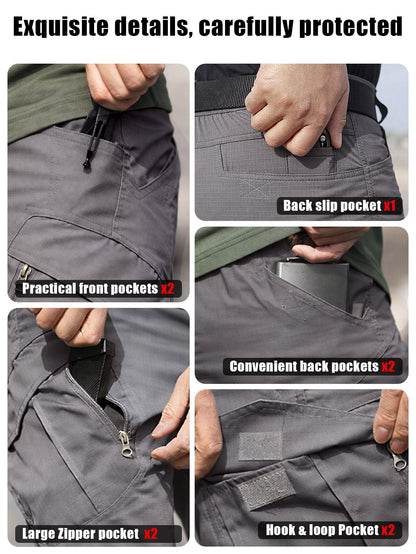 Men's Cargo Pants - Quick Dry With Pockets – Grey – view 8