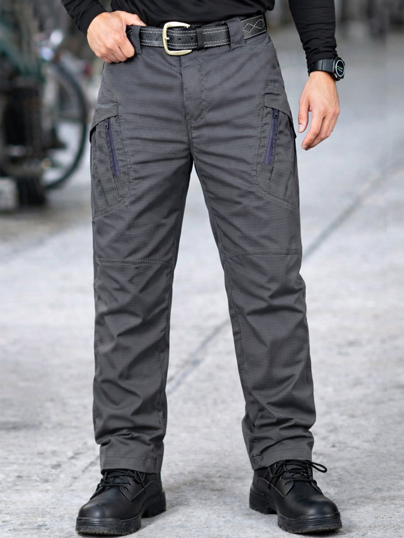Men's Cargo Pants - Quick Dry With Pockets – Grey – view 10