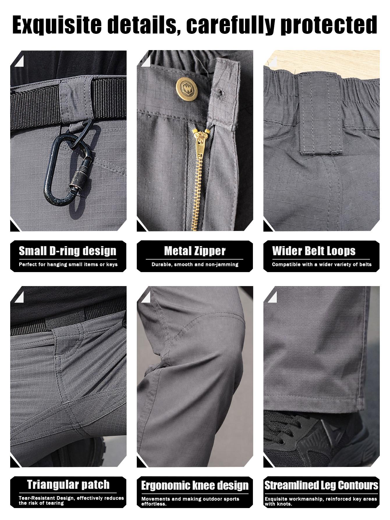Men's Cargo Pants - Quick Dry With Pockets – Grey – view 18