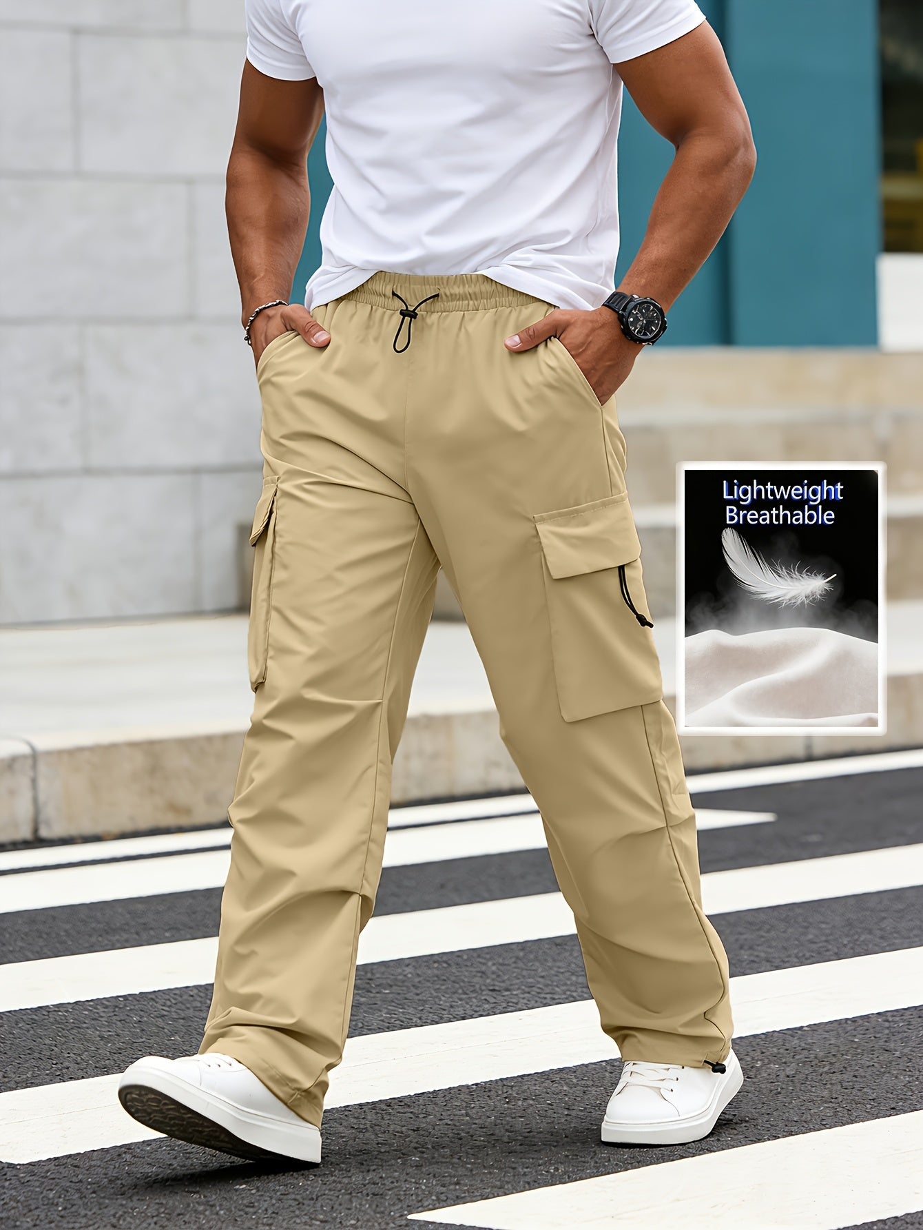 Men's Cargo Pants - Quick Dry With Pockets – Wide Leg – view 3