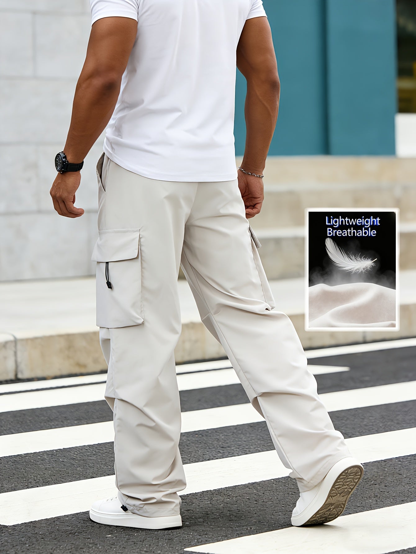 Men's Cargo Pants - Quick Dry With Pockets – Wide Leg – view 5