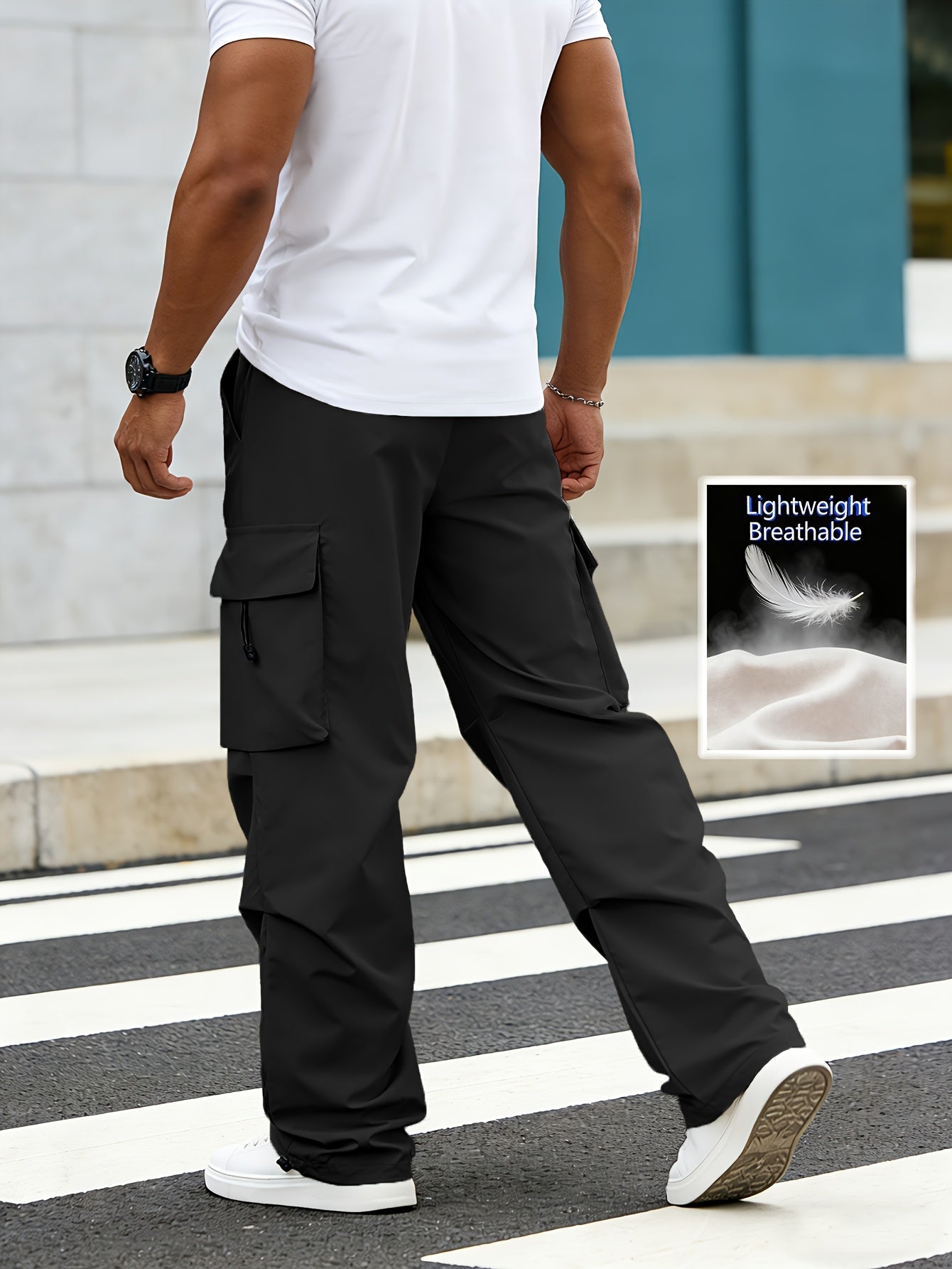 Men's Cargo Pants - Quick Dry With Pockets – Wide Leg – view 6