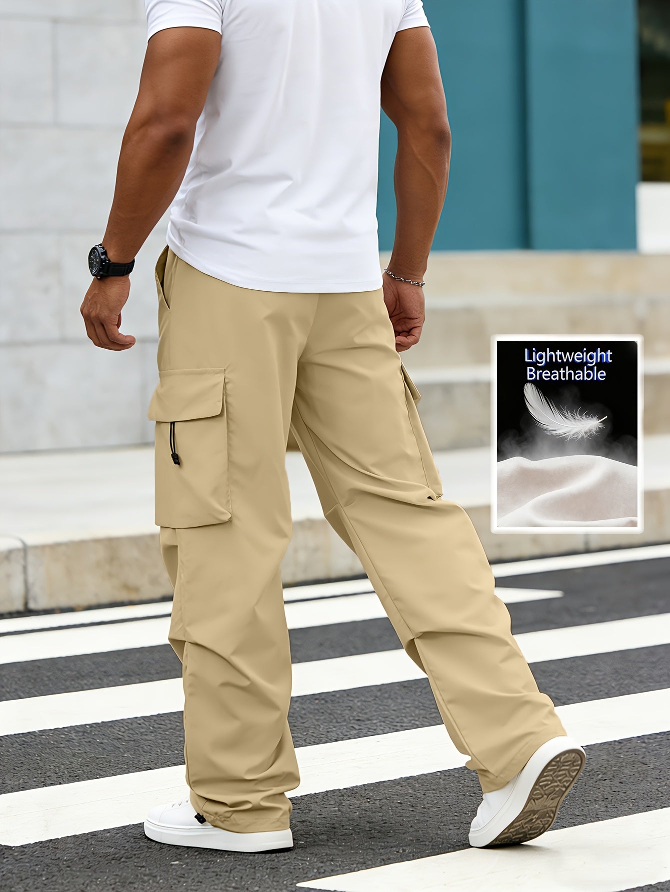 Men's Cargo Pants - Quick Dry With Pockets – Wide Leg – view 7