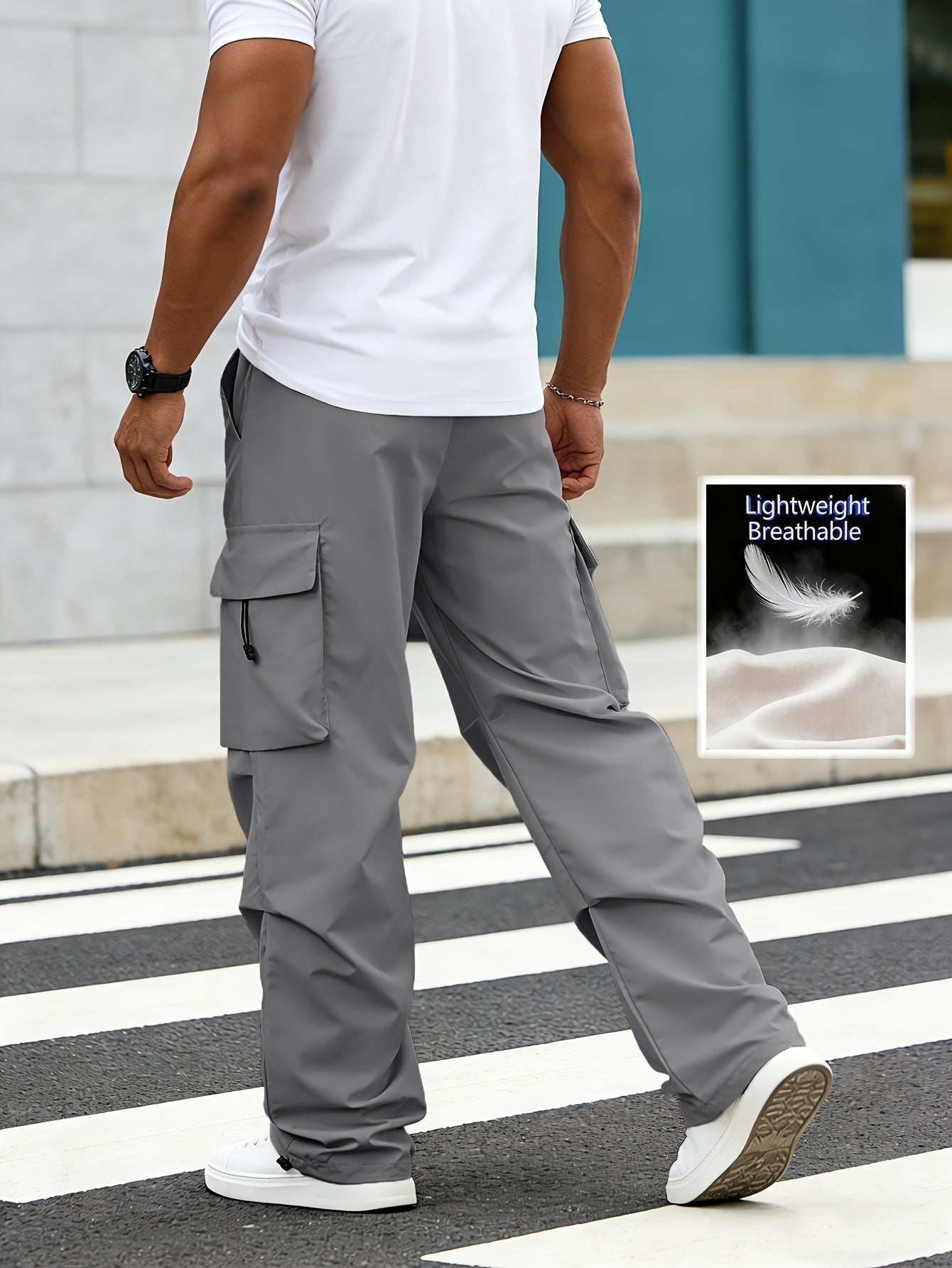 Men's Cargo Pants - Quick Dry With Pockets – Wide Leg – view 8