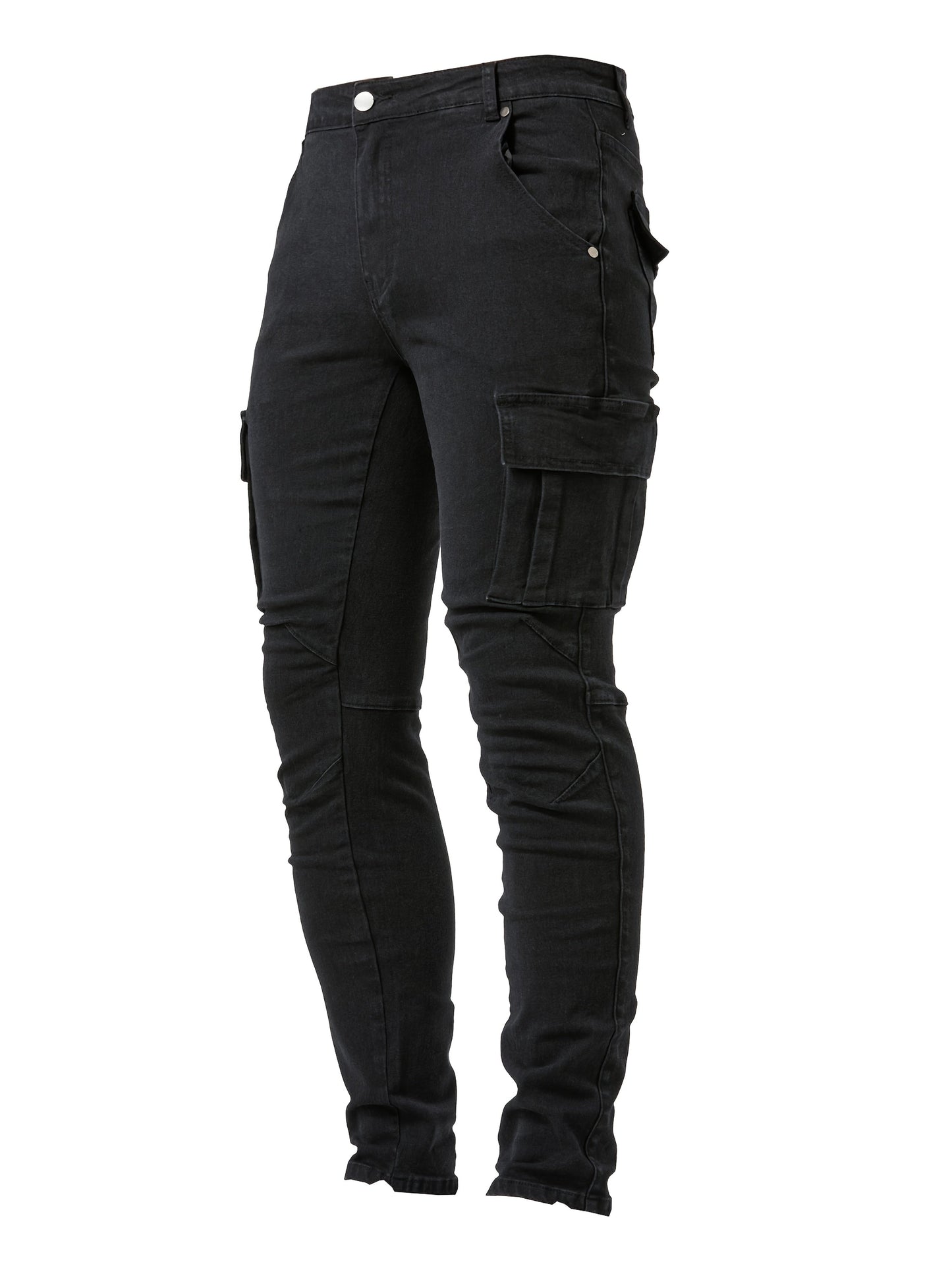 Men's Cargo Pants - Slim Fit With Pockets – Gray option – view 2