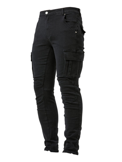 Men's Cargo Pants - Slim Fit With Pockets – Gray option – view 2