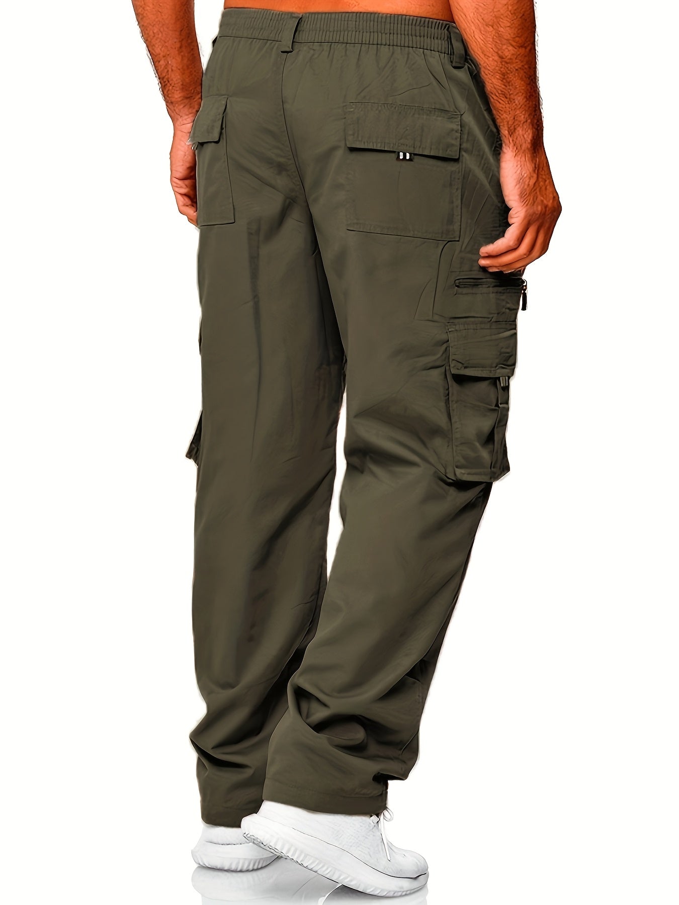 Men's Cargo Pants - Stretch – Khaki Polyester – view 8