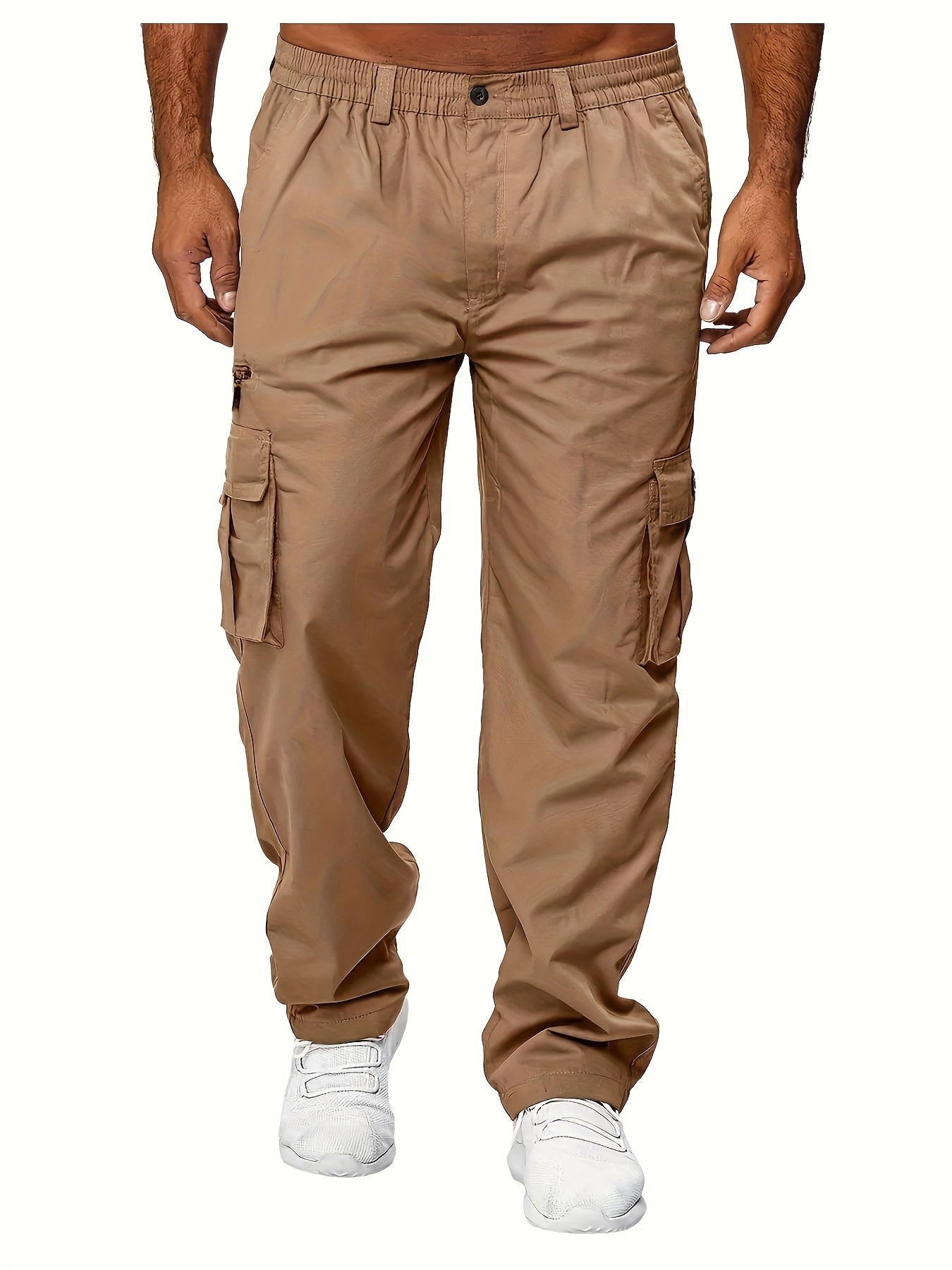 Men's Cargo Pants - Stretch – Khaki Polyester – view 10