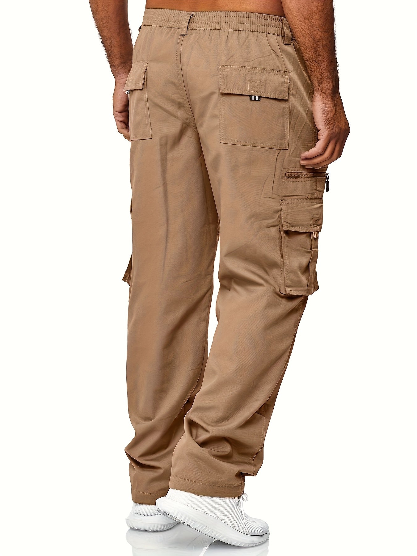 Men's Cargo Pants - Stretch – Khaki Polyester – view 11