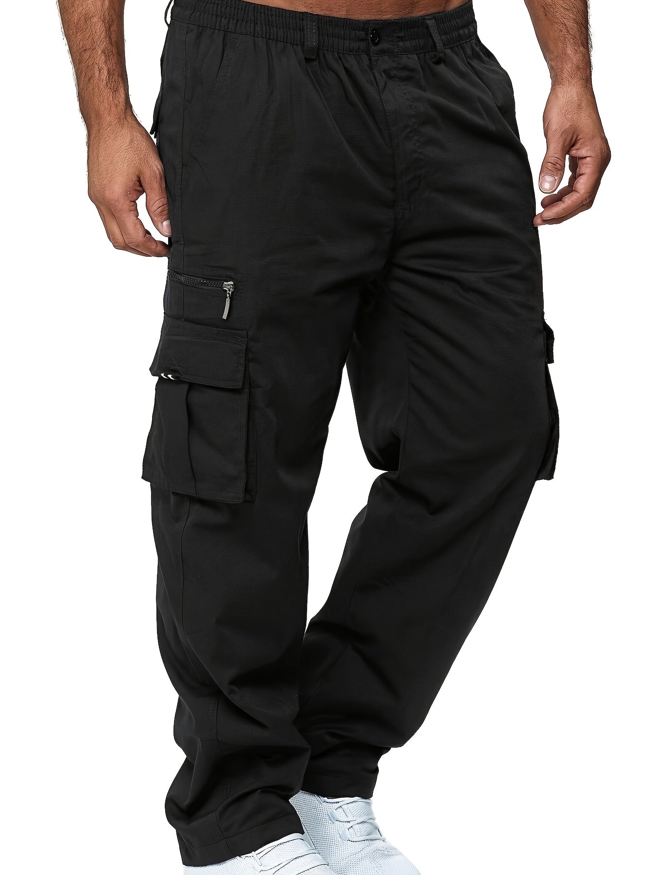 Men's Cargo Pants - Stretch – Khaki Polyester – view 17