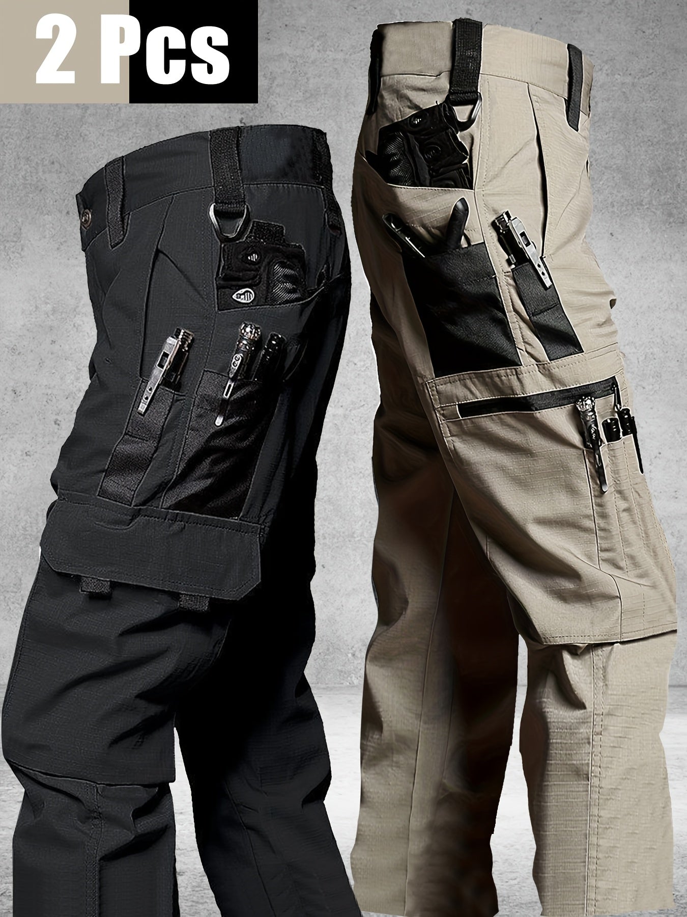 Men's Cargo Pants - Stretch With Pockets – 22-Variant Selection – Black option – view 2