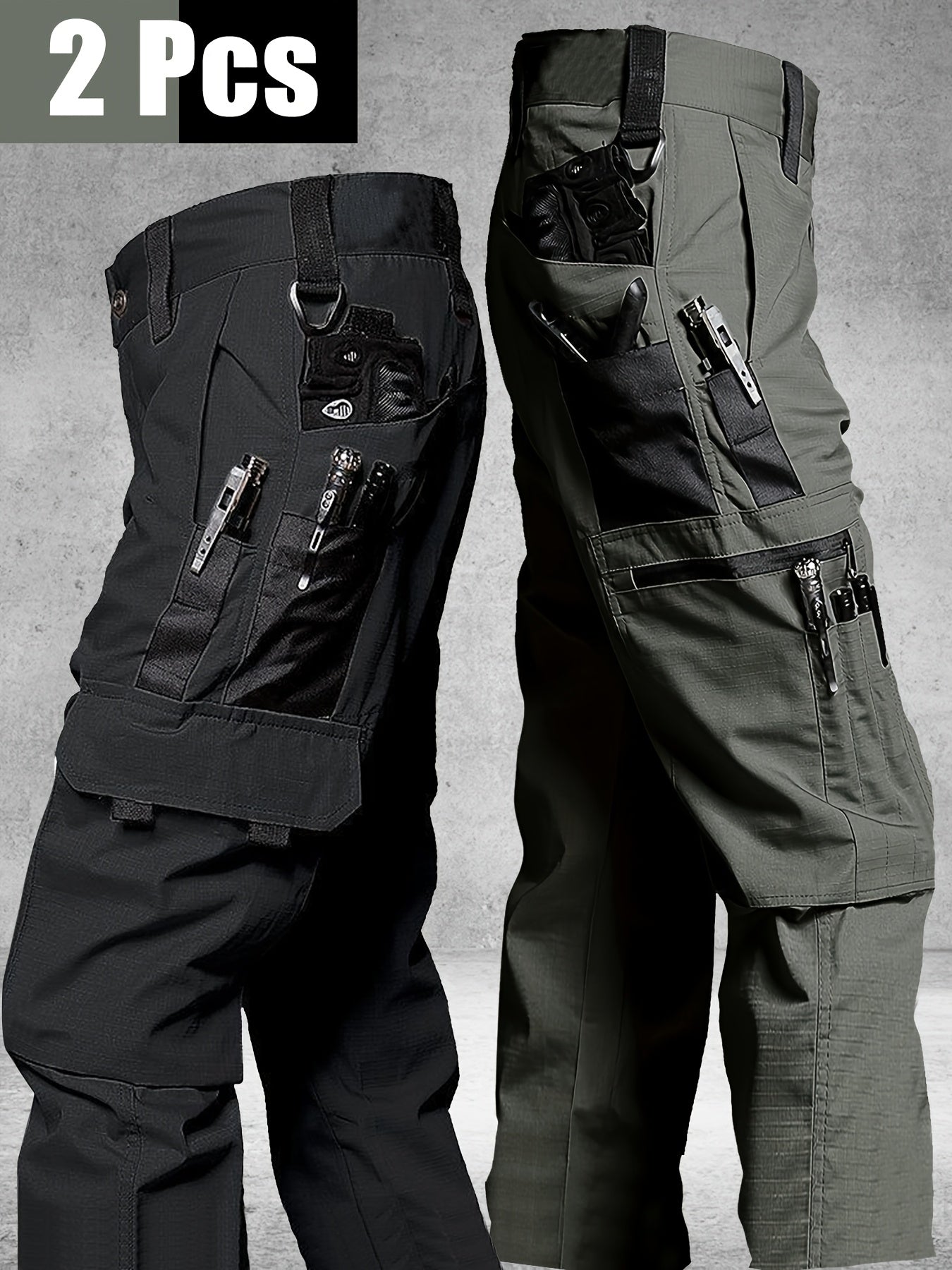 Men's Cargo Pants - Stretch With Pockets – 22-Variant Selection – Black option – view 3