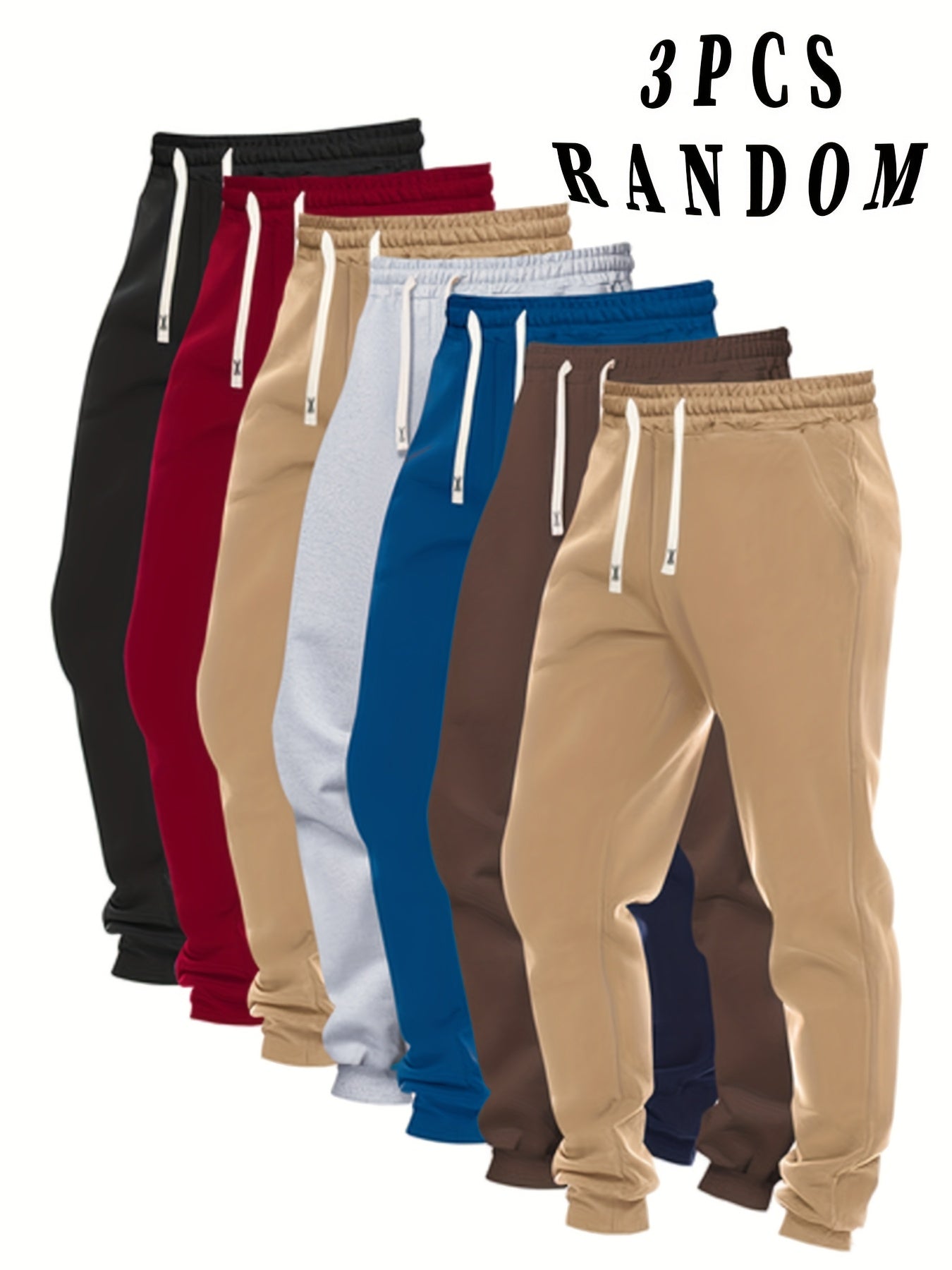 Men's Cargo Pants - Stretch With Pockets – 3Pcs Random Color – main product image