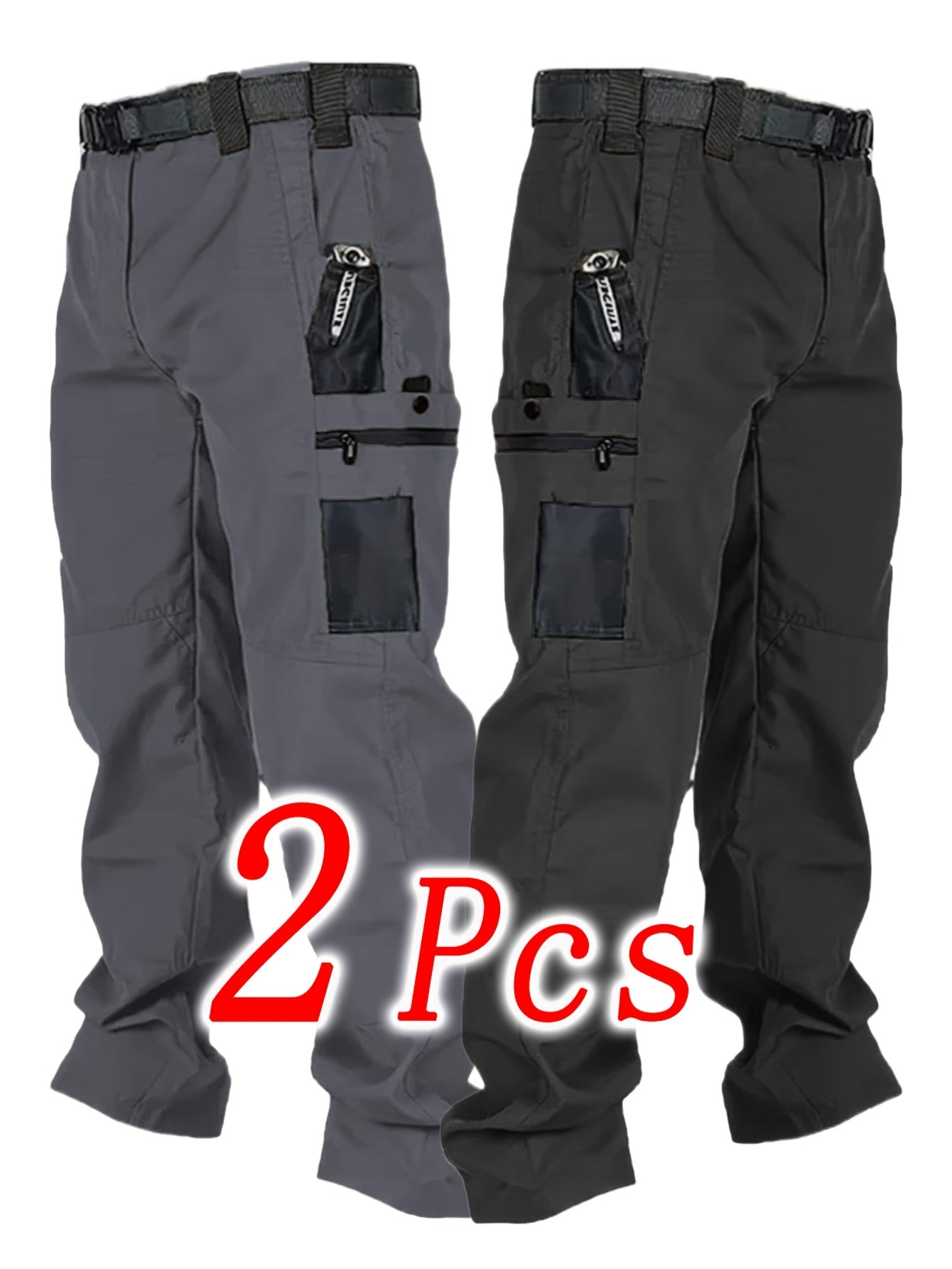Men's Cargo Pants - Stretch With Pockets – 6-Color Selection – Grey option – view 4