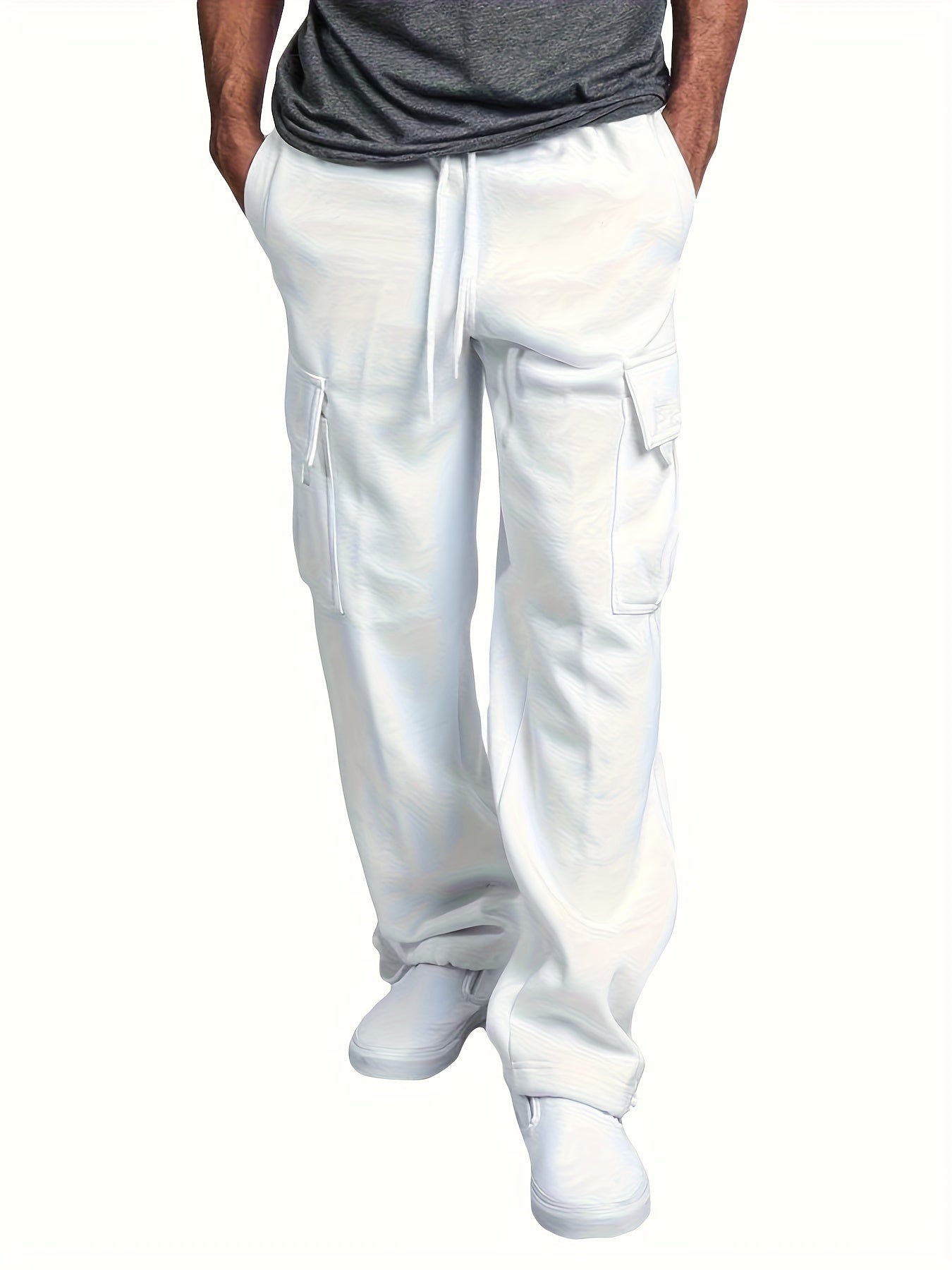 Men's Cargo Pants - Stretch With Pockets – Black Knit – view 5